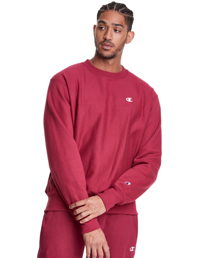 Champion Reverse Weave Crew Sweatshirt Heren - Rood - Belgie 9645WFMIR